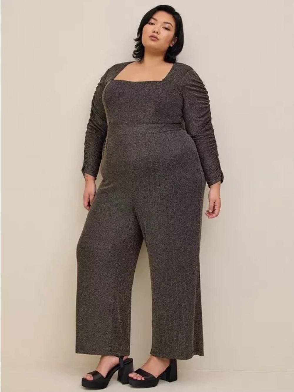 Torrid Glitter Knit Sweetheart Neck Jumpsuit